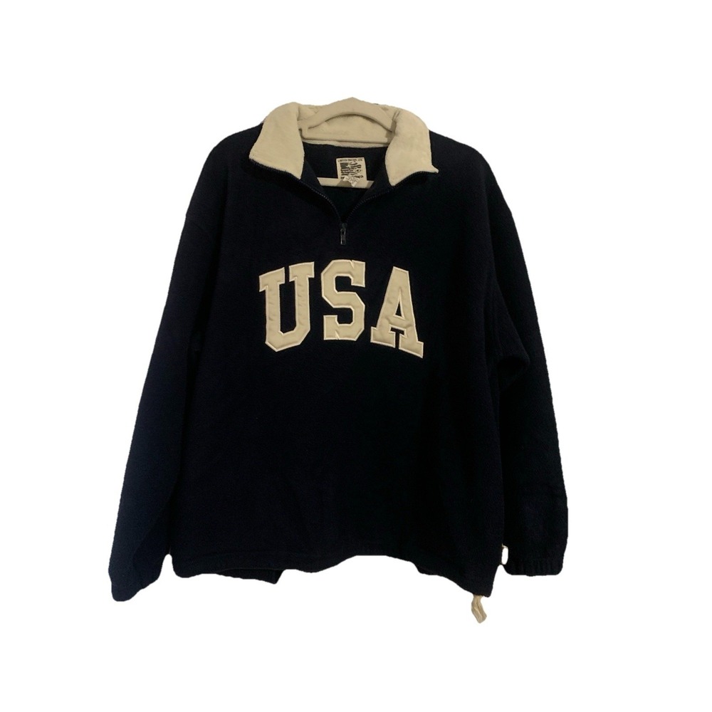 VTG Limited Edition LTD M Blue USA Sweatshirt 1/4 Zip Pullover Fleece USA Made